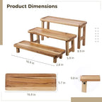 3 Tier Wood Serving Tray Set, 16.9 Inch Foldable Dessert Display & Cupcake Stand, Sturdy Charcuterie Boards Rustic Wood Platters Set for Birthday, Wedding, Christmas, Party Decorations & Home Use - Image 5