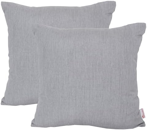 Outdoor/Indoor Sunbrella Throw Pillows Square Set of 2 Pieces 20 inch x 20 inch Canvas Granite - Cover Only, Insert Not Included by Unknown