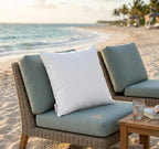Outdoor/Indoor Sunbrella Throw Pillows Square Set of 2 Pieces 24 inch x 24 inch Canvas Natural - Cover Only, Insert Not Included - Image 4