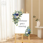 Odouzy Artificial Wedding Arch Flowers for Wedding Sign,Set of 2 for Welcome Ceremony Sign,Faux Floral Swags,Wedding, Banquet and Reception Backdrop Floral Decoration (Blue) - Image 5