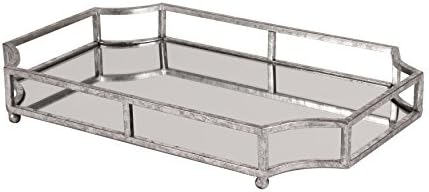 Kate and Laurel Ciel Metal Mirrored Ornate Scalloped Decorative Tray, Silver by KateandLaurel