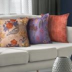 Embroidered Bold Patterned Throw Pillow Covers, 4 Pack Set, 18x18 Inch Floral Printed Modern Accent Pillow Covers - Image 2