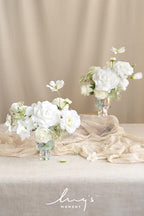 Ling's moment Fake Flowers Box, White & Cream Deluxe Combo - Image 5