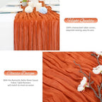 20 Pack Orange Cheesecloth Table Runner 120 Inch 10FT Rustic Boho Gauze Cheese Cloth Table Runner for Wedding Party Baby Shower Thanksgiving Christmas Decoration - Image 6