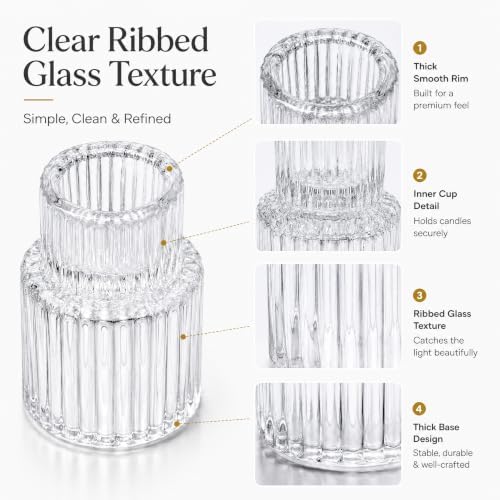 zeochyni Taper Candle Holders Bulk for Wedding Pary Table Decor, Set of 24 - Image 6