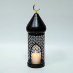 13.6inch Moroccan Lantern Lamp Decorative Candle Holders for Ramadan Decorations, Hanging, Outdoor Patio or Porch, Indoor Home Decor（Black） - Image 5