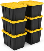 27-Gallon Plastic Storage Bins with Snap-on Lids – 6-Pack by Unknown