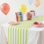 AmazingSpark Striped Table Runner Roll,Light Green,50' Long X 16" Wide - Image 3
