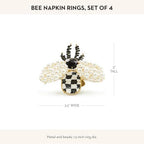 MACKENZIE-CHILDS Metal and Bead Napkin-Ring Set, Bee - Image 4