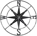 aboxoo Round Metal Compass Decorative Compass Metal Wall Art Hanging Wall Sculpture 22.8 Inch Black Diameter Farmhouse Decor Indoor or Outdoor Sign by aboxoo