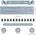 6 Pack Dusty Blue Cheesecloth Table Runner 35×120 Inch Fall Boho Home Decor - Image 3