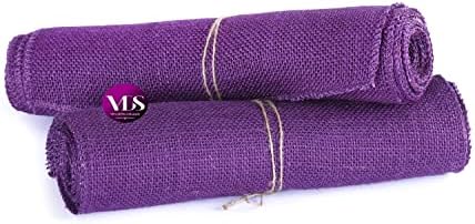VDS Pack of 15, Burlap Table Runner 100% Natural Jute Rustic Hessian Table Cloth Centrepiece for Wedding Bridal Shower Birthday Event Party Banquet Table Decoration (Size 12X108 Inch)(Purple) - Image 5