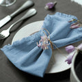 Handmade Cloth Napkins 100% Cotton Napkins with Fringe，Delicate Handmade Cloth Napkins for Dinners, Parties, Weddings and More，18 x 18 Inch Set of 12 - Blue by Ayuzawa