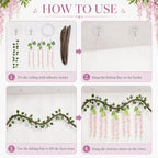 Enchanted Jungle Theme Decoration Set Artificial Pink Wisteria Vines - Image 4