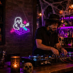 DJ Ghost Halloween Neon Sign, Dimmable LED Music Neon Sign for Wall Decor - Image 4