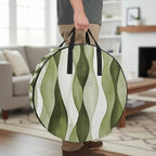 Sage Green Ripple Round Storage Bag 30 Inch, Abstract Gradient Watercolor Modern Clothes Storage Container with Handles Heavy Duty Organizer for Comforter, Bedding & Holiday Wreaths - Image 2