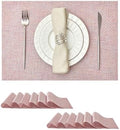 Leetaltree Woven Vinyl Placemats Set of 12,Pink Iridescent by Leetaltree-ArtatEveryTable