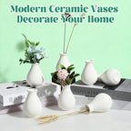 15 Pack White Ceramic Bud Vases Bulk, 3.9 Inch Small Boho Flower Vase, Matte White Vase for Centerpieces, Pampas Grass, Dried Flowers, Wedding Table and Home Décor - Image 5