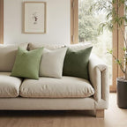 MIULEE Olive Green Chenille Couch Euro Throw Pillow Covers, 26x26 - Image 2