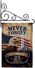 Never Forget 25 Years 9/11 Flag Holder Kit Wall Decor Home Tapestry Poster Patriot Day Decor Memorial Gifts Memorabilia Home Decorations September 11 Garden Remembrance Tribute by Unknown