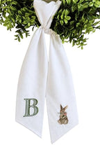 Monogram Wreath Sash, Spring Wreath Sash, Easter Bunny Wreath Sash, Spring Decor, Front Door Decor, Custom Monogram Door Decor by Handmade