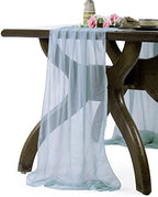 MDS Pack of 25 | Dusty Blue | 14ft Chiffon Table Runner 29x170 Inches Long Romantic Rustic Sheer Gauze Runner for Wedding Bridal Shower Birthday Banquets Engagement Spring Easter Boho Decorations - Image 2