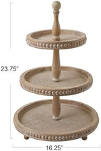 Round 3-Tier Decorative Wood Tray - Image 2