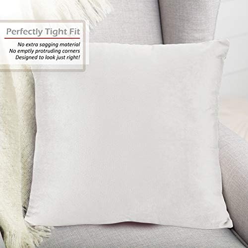 Nestl Throw Euro Pillow Covers, Cozy Velvet Decorative Pillow Covers 26x26 Inches, Soft Solid Couch Pillow Case for Sofa, Bed and Car, Set of 4 - White - Image 4