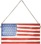 Rustic Marlin Watercolor American Flag Twine Sign Patriotic Farmhouse Barnwood Wall Decor Wooden Hanging Sign for Front Door Entryway Living Room Americana Home Decor by RusticMarlin