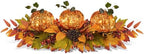 BAYN Fall Table Centerpiece with 3 Harvest Pumpkins, Lighted with Timer for Thanksgiving Table Decorations Centerpieces, Autumn Home Decor Battery Operated, 28 Inches - Image 3