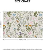 Spring Floral Placemats Set of 6, Natural Garden'S Spring Floral Botanical Butterfly Kitchen Dining Party Washable Table Runner Decor, 12x18 Inches - Image 2