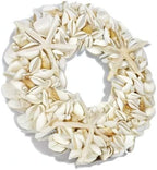 Natural Seashell Wreath w/Shells, Starfish, Pearls, Sea Snails - Spring & Summer Coastal Decor Beach House Indoor Door Wreath, 18in White/Natural - Image 6