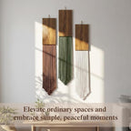 Crystassel Talsylara 3 Pcs Macrame Wall Hanging Wood Yarn Boho Tassel Decor - Image 4