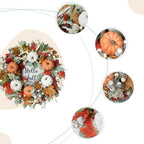 Fall Wreaths for Front Door, 22 Inch Autumn Maples Leaf Pumpkin Berry Wreath with Hello Fall sign, Fall Decorations for Thanksgiving Halloween Farmhouse Harvest Home Outdoor Indoor Window Wall - Image 2