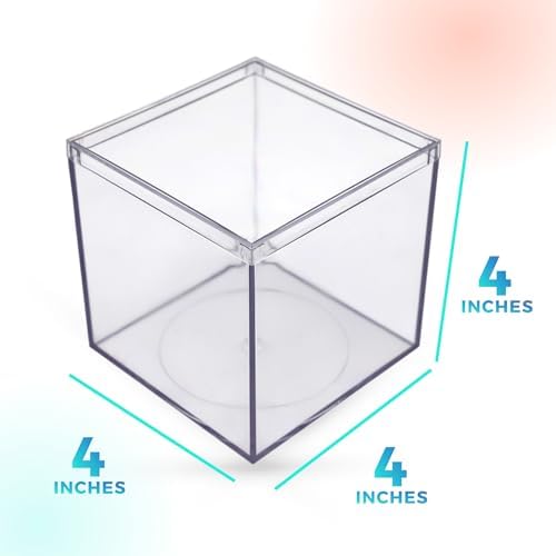 8-Pk Clear Acrylic Boxes with Lids, 4x4x4in, Candy, Party Favors & Gifts - Image 6