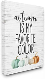 Autumn Color Seasonal Word Art, 24 x 30 Inch Canvas Wall Art by StupellIndustries