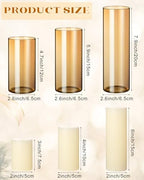 Shihanee 36 Pillar Candles,2.6'' X 4.7'', 5.9'', 7.9'',Amble,Ivory - Image 2