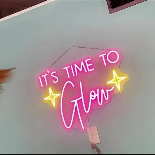 It's Time to Glow LED Neon Sign Transparent Acrylic Light Decor for Wedding Birthday Party Wall Home Bedroom Room Art Decoration with USB Light Modulator 5V - Image 2