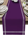 Smile Sunflower Deep Purple Table Runner, Burlap Table Runners 120 inches Long,Farmhouse Style Solid Color Table Runner for Wedding Holiday Party Dinner,Dresser Scarf Decor by Smile+Sunflower