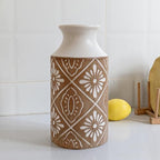 Rustic Ceramic Vase Set of 2 for Living Room Bedroom 11.02'' and 9.05'' Large Unique Flower Vases for Home Decor Office Centerpieces Fireplace Vintage Antique Farmhouse Modern Gift for Plant - Image 5