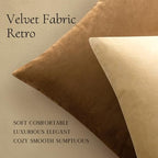 MIULEE 24x24 Inch Pack of 2 Euro Velvet Throw Pillow Covers Khaki - Image 5
