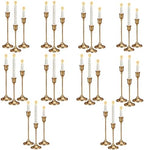 10 Sets Candle Holder Brass Gold Candlestick Holders -Vintage Modern Metal Taper Candle Holders, Decorative Centerpiece for Table Mantel, Wedding Kitchen Home Decor, Wedding Gift,30Pcs by Unknown