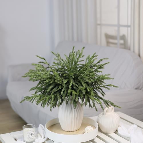 16Pcs 18"Lifelike Touch Artificial Norfolk Pine Branches for Vase Christmas - Image 3