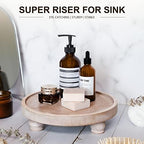EOSAHR Wood Display Riser: Pedestal Stand for Kitchen Decor, Natural Wood - Image 3