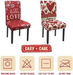 Valentines Chair Covers Set of 4 Watercolor Rose Stretch Parsons Slipcover - Image 6