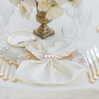 120 Pcs Pearl Napkin Rings Imitation Pearl Beaded Napkin Rings Holder Gold White Disposable Napkin Rings Beaded Serviette Buckles for Wedding Home Party Dinner Table Decor and Daily Use - Image 7