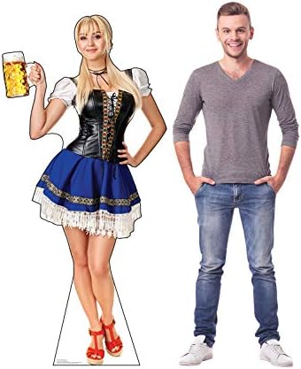 Cardboard People Bar Maiden Blue Skirt Life Size Cardboard Cutout Standup - Image 3