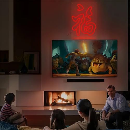Happiness LED Neon Sign Chinese/Japanese Character FU Neon Light Dimmable Red Neon Lights for Bedroom, Home Restaurant Shop Office Cafe New Year Gift - Image 4
