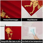 AOFOTO 10x10ft Happy Chinese New Year Backdrop China Spring Festival Lunar Year of The Horse Decoration Banner Paper Cut Flowers CNY Lanterns 2026 Background Party Supplies Photoshoot Studio Props - Image 3