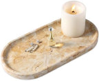 Koville Egypt Natural Marble Tray, 12"x6" Vanity Decorative Tray for Countertop Organizer, Catchall Tray for Perfume, Candles, Jewelry Dish by Koville